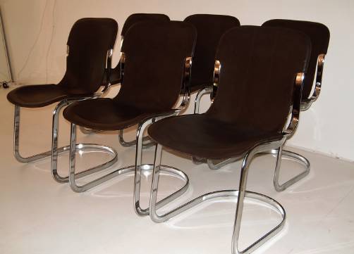 Set of six vintage dining chairs by Cidue, 1970`s ca, Italian